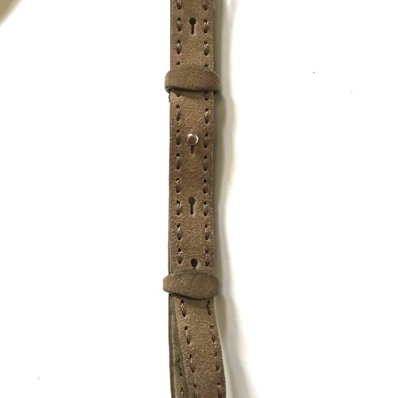 The ROW Sideby Suede Shoulder Messenger Saddle Bag Purse Womens Sage Crossbody - Picture 3 of 16